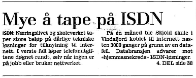 Forsidenotis 19.10.1999: Mye å tape på ISDN