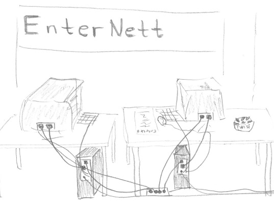 Skolemøtet 1997 - tegning, fritt etter hukommelsen