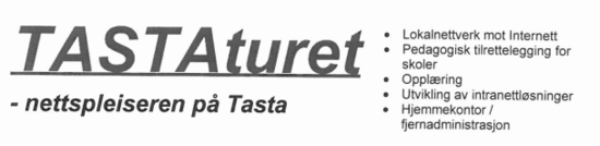 Utkast til brevheader fra perioden TASTAturet ble brukt som arbeidsnavn.